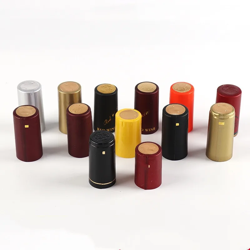 Plastic Printed Design Tear-off Strip Seal Red Wine Bottle 30mm Pvc Heat Shrinkable Capsules