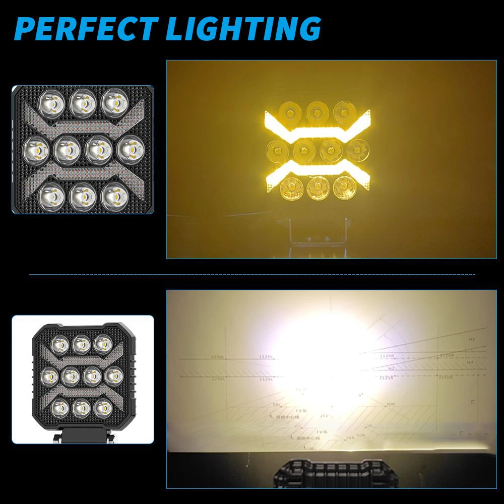 4 inch car Led Working light Offroad Spot Flood Truck Round LED Driving Light Auxiliary Offroad 4x4 Off-road Lights