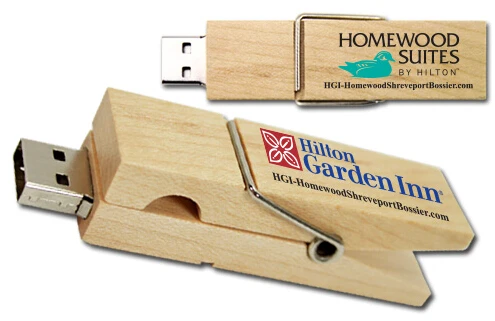 Wooden Clip USB Flash Drive  8GB 16GB Wholesale Gift Pen drive 32GB 64GB 3.0 USB Memory stick 1GB 2GB Wood Peg Thumb Drive