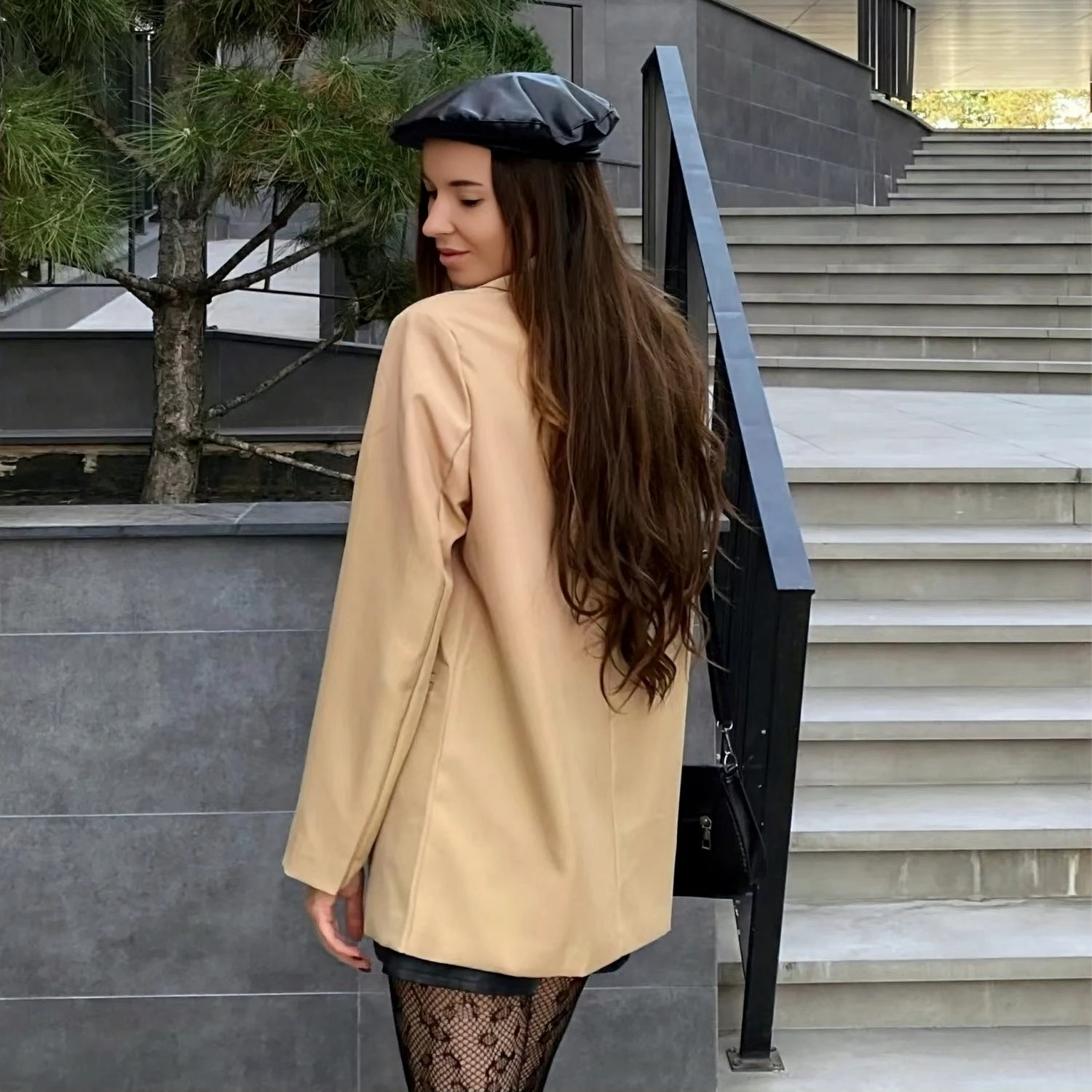 New Women Fashion Jacket Top Lapel Collar Luxury Button Blazer Top Plus Size Female Elegant Suit Coat