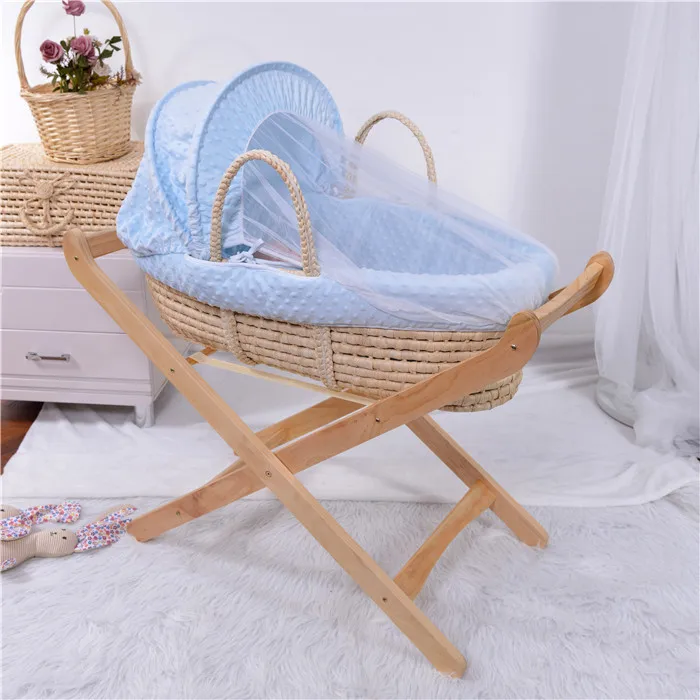Hot sell moses baby basket bassinet with fixed stand