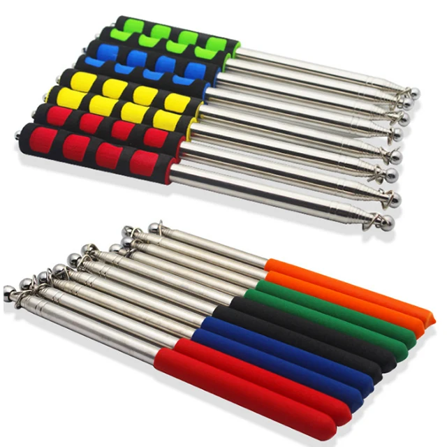 telescopic Hand flag poles for tourist guide Retractable Flagpole with Rubber Handle