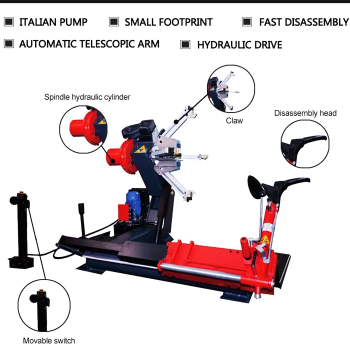 Semi automatic tire changer atc-880 tire repair equipment tire dismounting machine