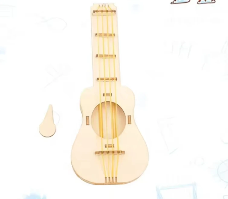 Rubber Band Guitar DIY toys Wooden Puzzle Model Building Block School Science Project Kits Assembly Toy Gift for Children