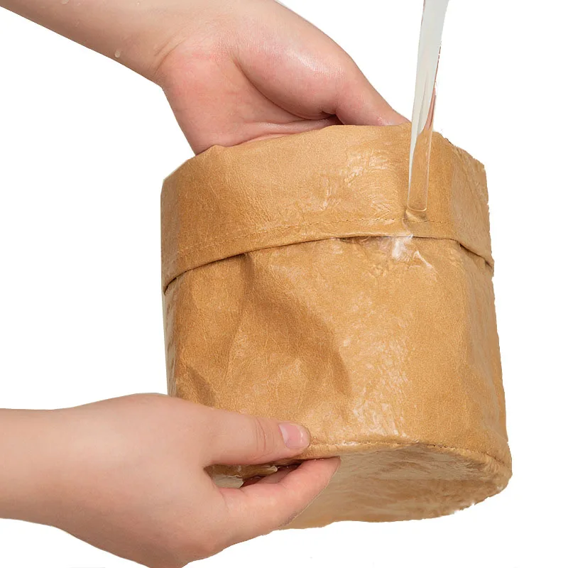 Thickened Large Waterproof Packaging Storage Refrigerator Kitchen Flowers Basin Washable Kraft Paper Bag