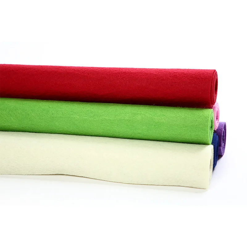 Nonwoven Fabric Roll 100% Polyester Craft Felt Colorful 1mm 2mm 3mm Polyester Felt Needle Punched For Sale