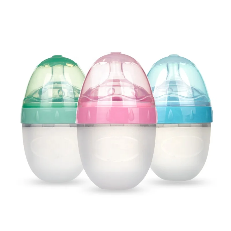 Manufacture Food Grade Hands Free Wide Neck Baby Feeding Bottle Milk Glass Baby Bottle For Newborn Baby