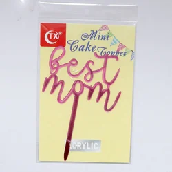 TX 1mm Personalized Hot sell custom Best Mom Ever gold mirror acrylic cake topper with inner card for wedding party supplier