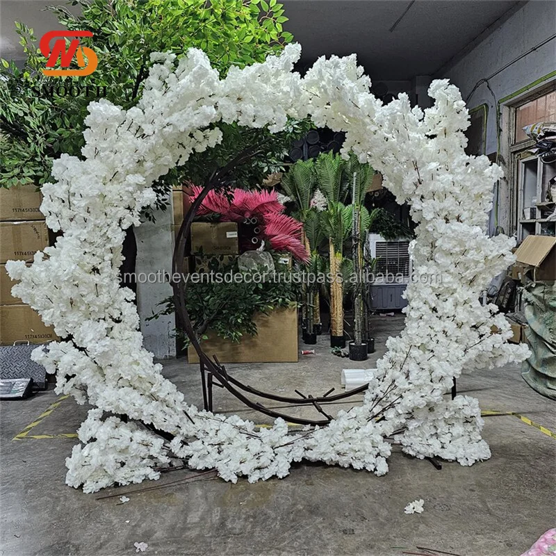 SMOOTH 2m Explosive Models Wedding Decoration Artificial Cherry Blossom Arch White Big Sakura Large Tree For Sale