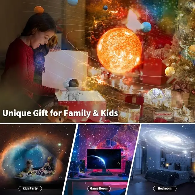 13 HD Cosmic Scenes Planetarium Astronaut Galaxy Projector,Realistic Starry Sky Galaxy Night Litght for Kids Adults Room/Party