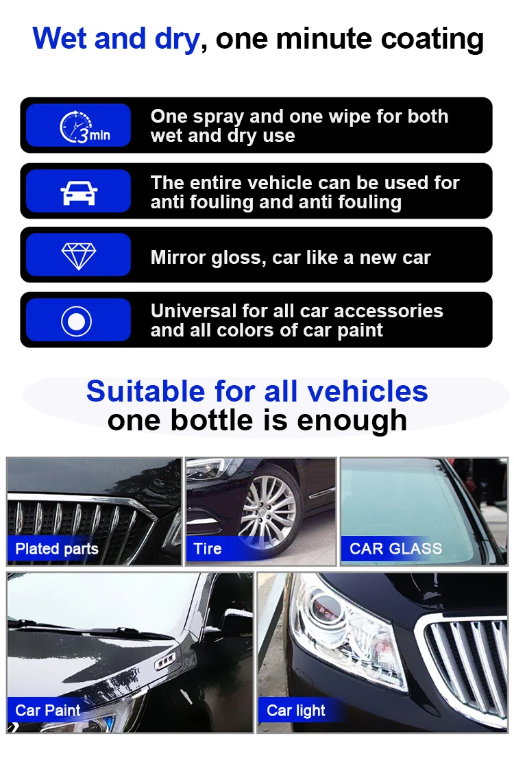 200ml 9H Liquid Glass nano Ceramic Coating Polish spray Car Paint Waterproof Agent Sealant Top Coat Quick Nano-Coating Polish