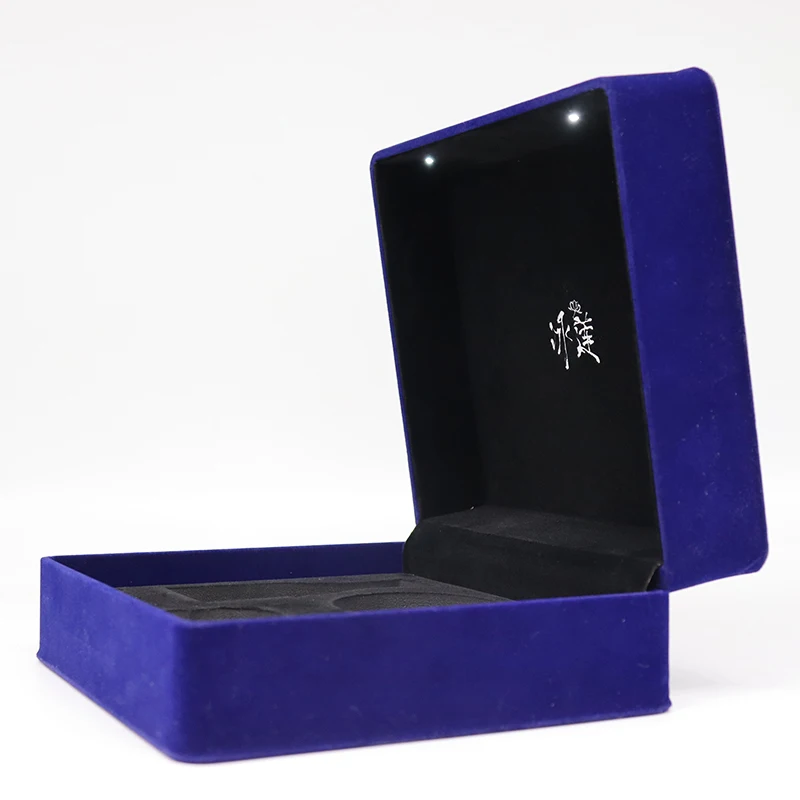 Jewelry Box Velvet Jewelry Storage Box Rigid Boxes Coated Paper for Ring Earring Necklace Gift Packaging Disposable