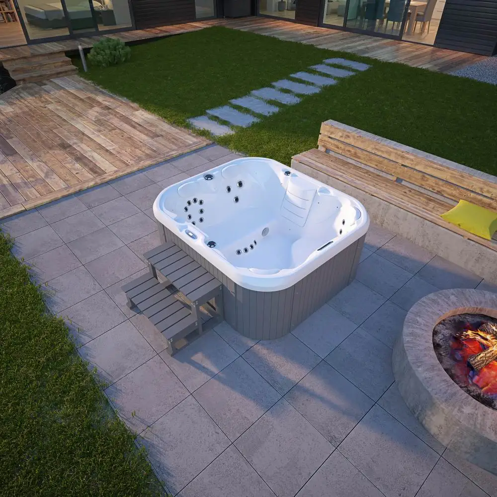 Relax in stock cheap price big size garden luxury hot tub spa bath outdoor whirlpool hot tub for 4 person