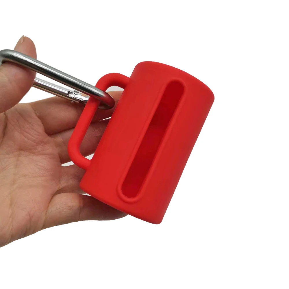 Custom Eco- Friendly silicone dog poop bag holder waste bag dispenser bag roll container carrier pouch