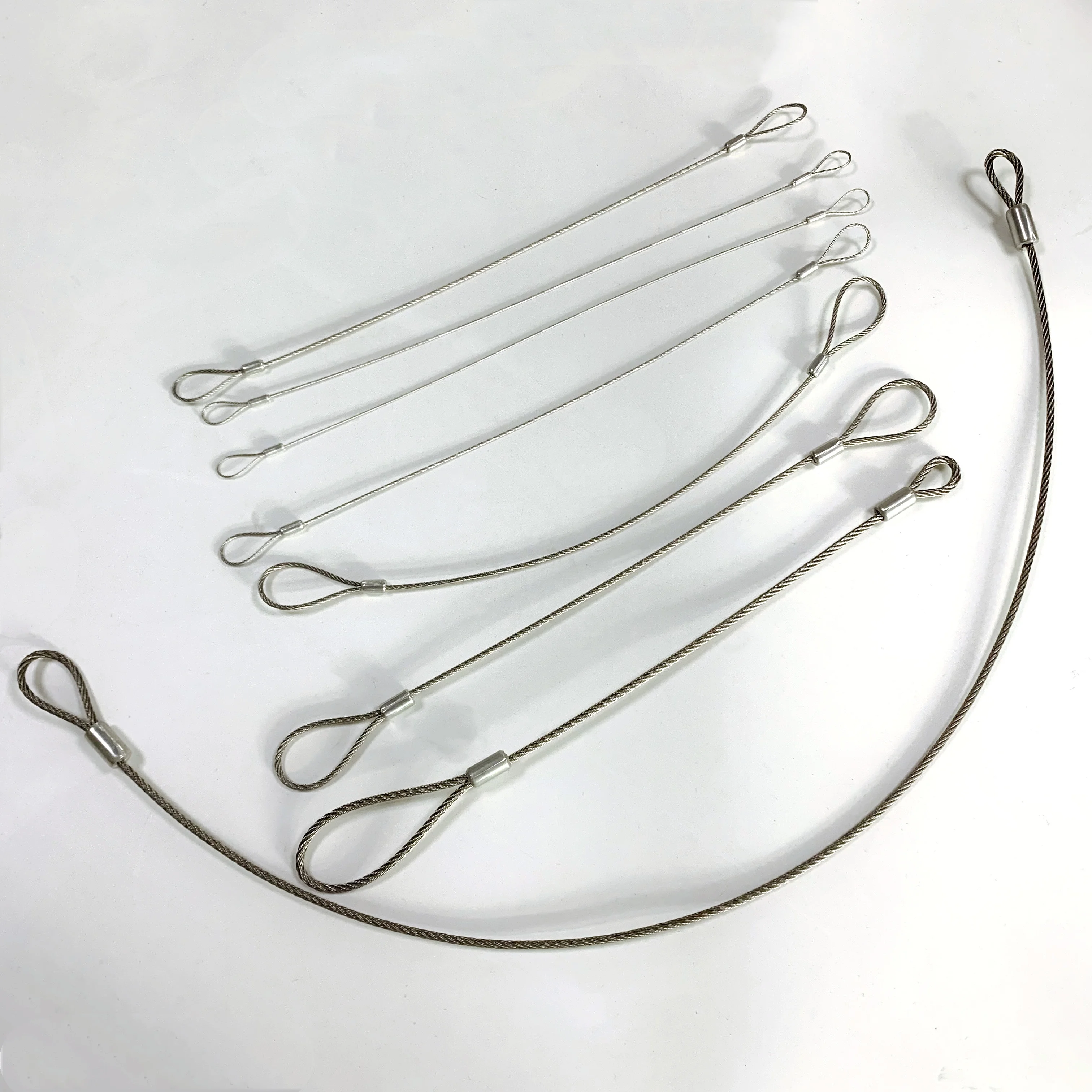 C-Pin 0.8mm-9.5mm wire rope lifting slings 304 316 Stainless Steel Wires Pressed Steel Wire Rope Sling steel cable with looped