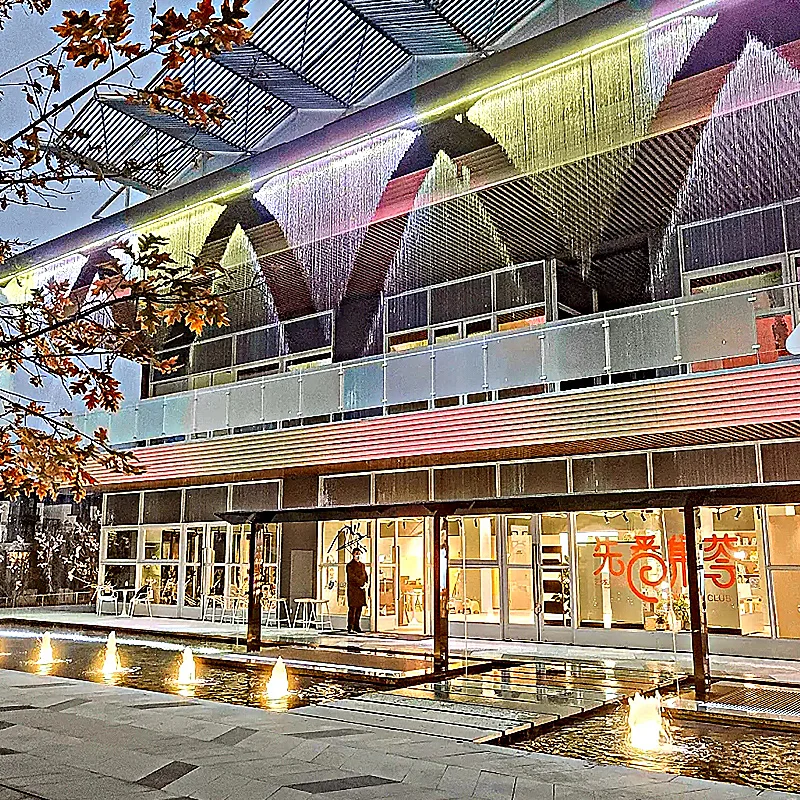 Artificial Waterfall Fountain Outdoor For Hotel Digital Water Curtain Advertising Applications Water Fountain For Restaurant