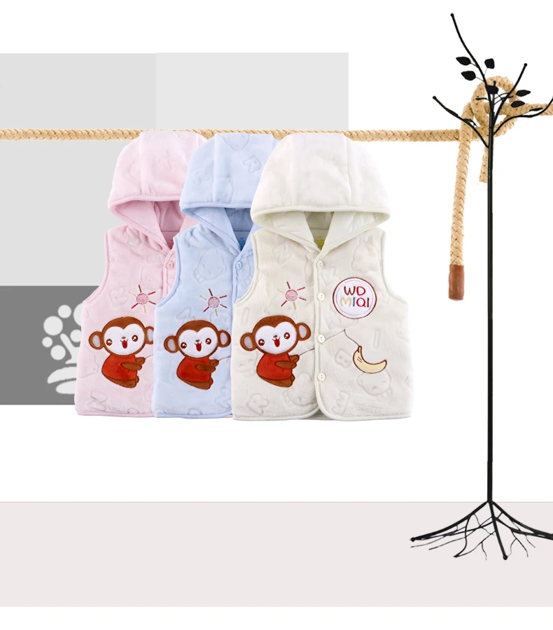 
Safe And Healthy velvet Baby girl Cardigan Vest Hooded Waistcoat 