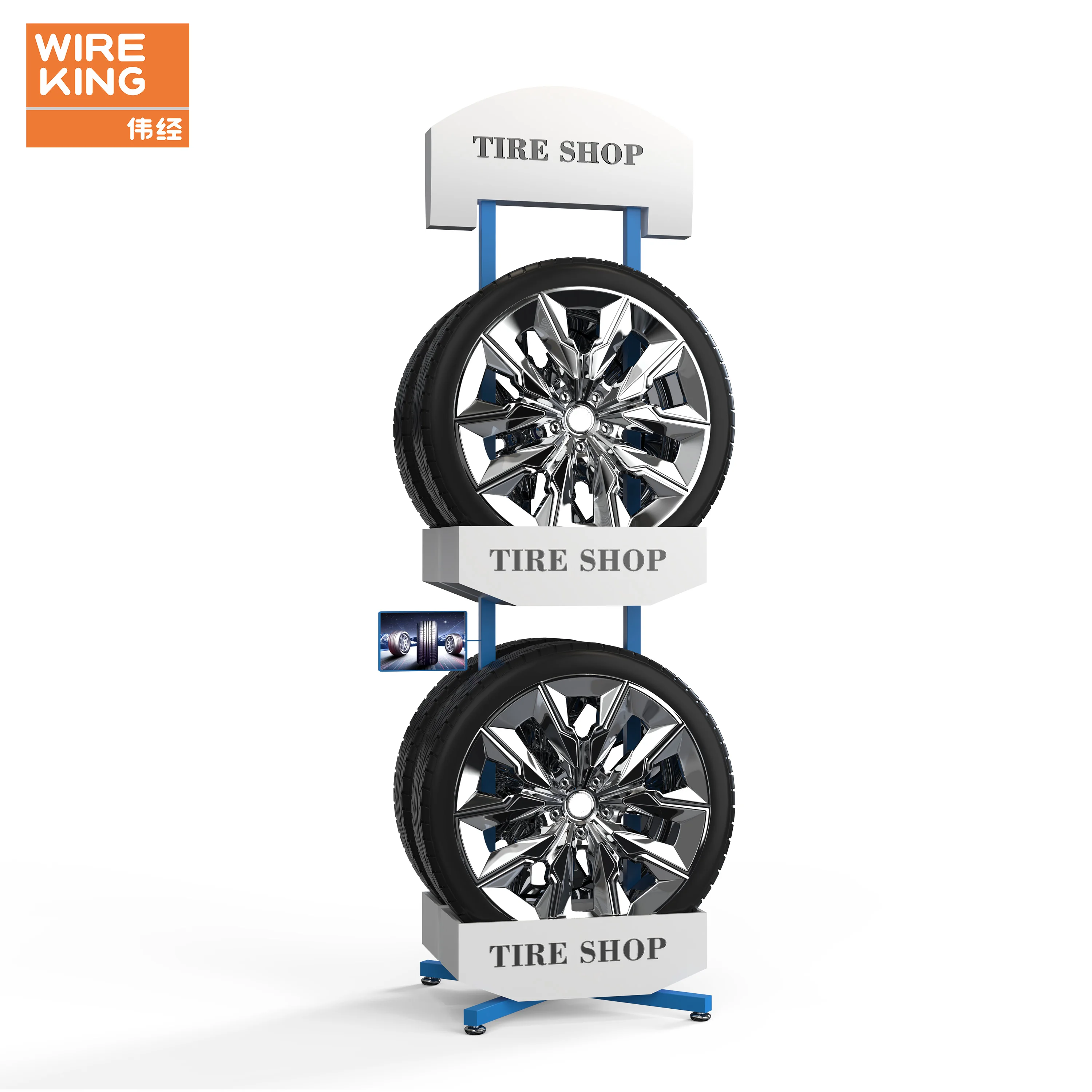 Customized Tire Display Stand Holder Car Beauty Shop Tool Rack For 4S Store Tire Display Rack