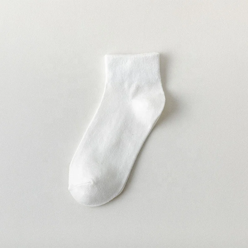 Wholesale Plain White School Student Socks Women Cotton Crew Ankle Socks For Girls