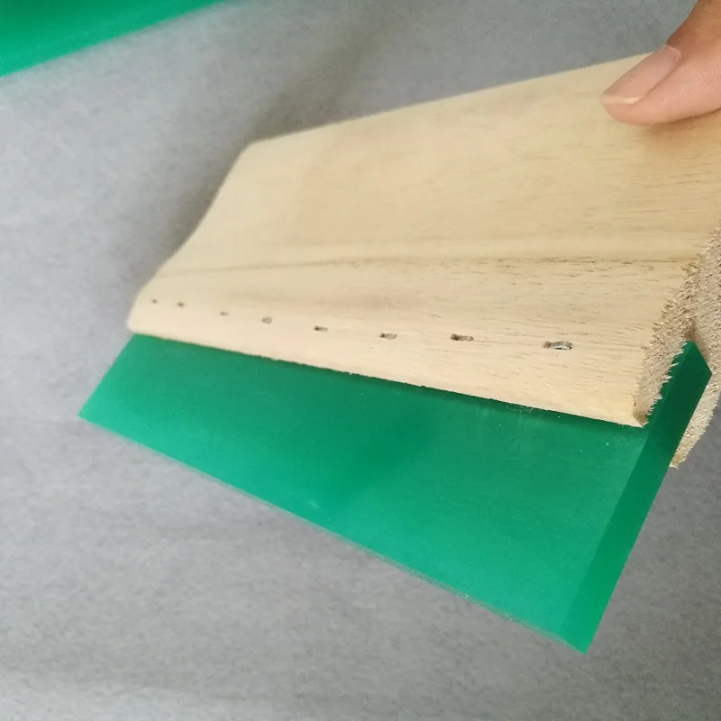 Silk screen printing squeegee with wooden handle