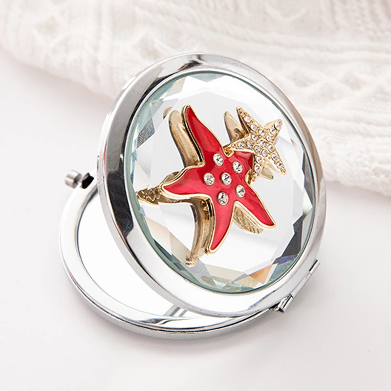 tourist souvenirs sea beach gift fish mirror flower pocket mirror sea star gift crystal mirror