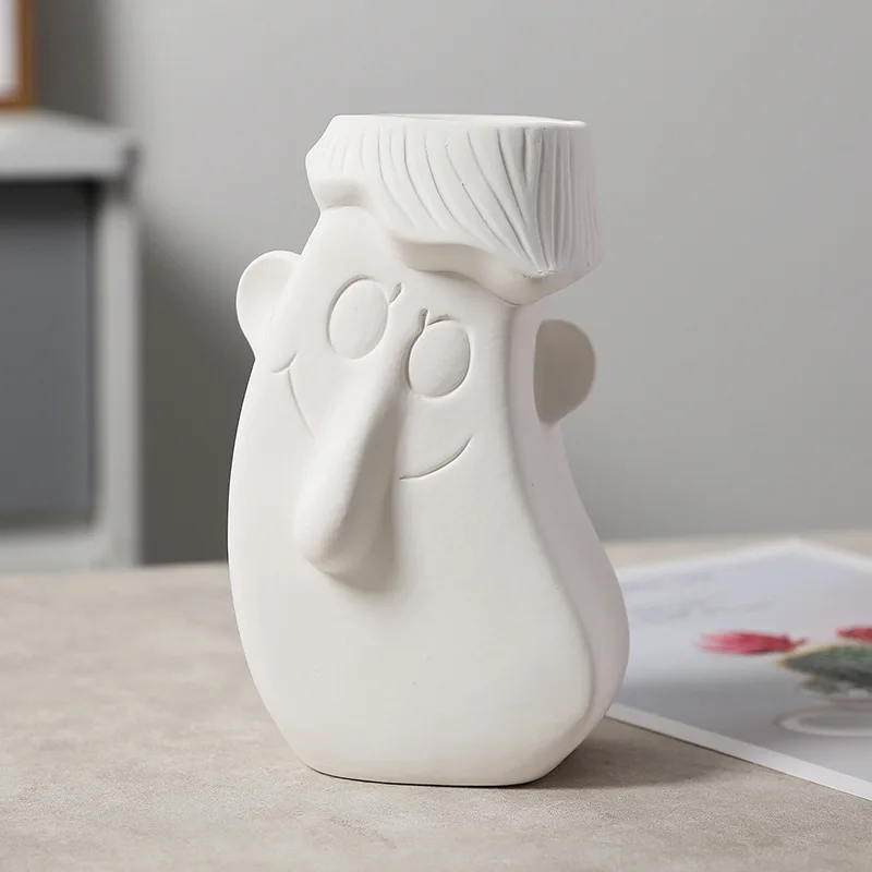 
Household modern style ceramic vase dry flower pot home office desktop decor lovely art design porcelain vase creative gifts 