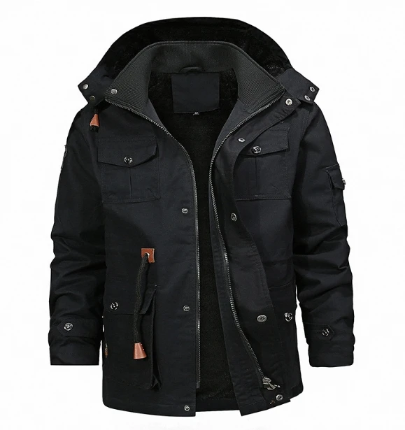 Liu Ming Good Quality Winter 2024 New Design Men Warm Fleece Inner Jacket Multi Pocket Cargo Bomber Cotton Parkas Coats