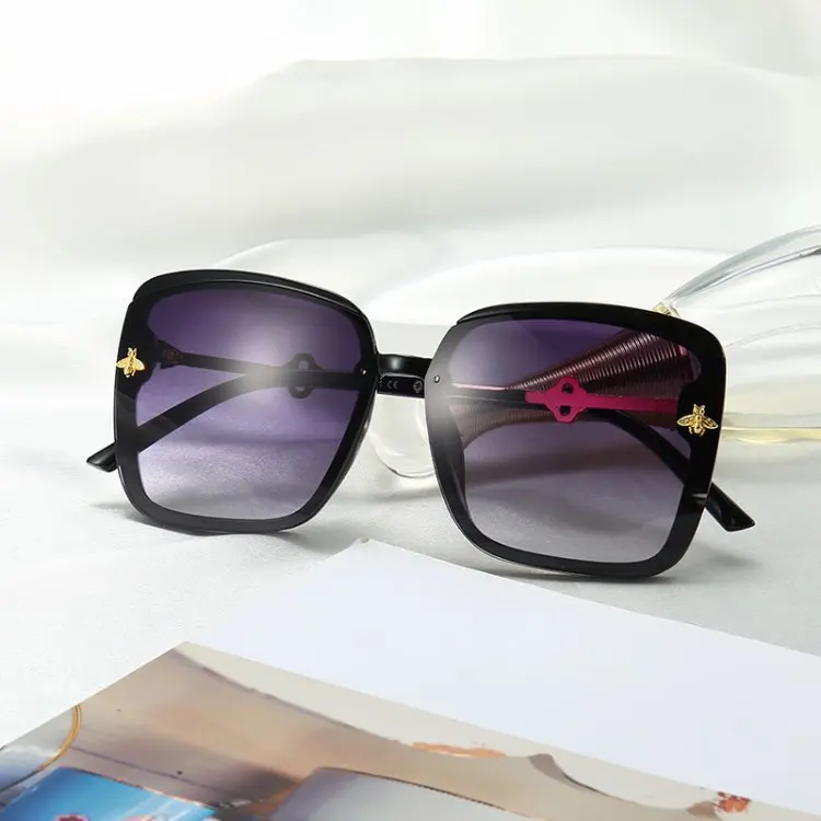 Bee design Fashion Vintage rimless Women Sun Glasses Metal Frame Sunglasses