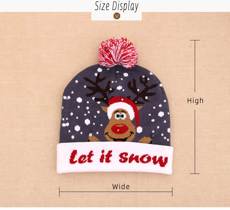 Оптовая продажа, рождественские украшения, Новогодняя светодиодная светящаяся фетровая детская Рождественская шляпа, шапка Санты с подсветкой