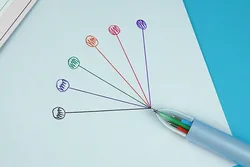 wholesale kawaii Multifunctional press type multicolor pen 6 color ballpoint pen