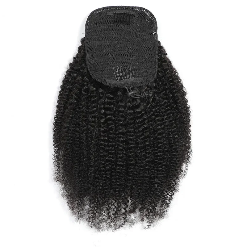 Afro Kinky Curly Hair Ponytail Extensions Clip In Drawstring Ponytail Human Hair Extensions Kinky Curly Human Hair From Vietnam