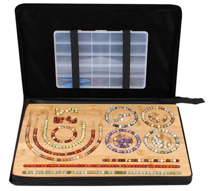 Bamboo Combo Beading Board for Jewelry Bracelets Necklaces Making, Bamboo Bead Design Board for Jewelry Making, Bead Plate