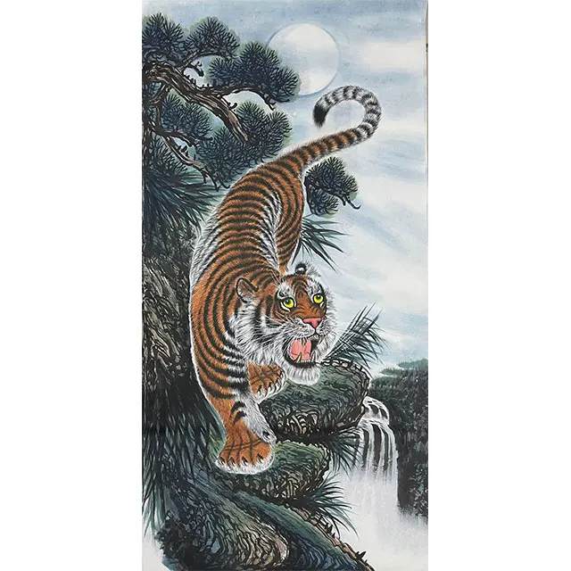 Chinese ink painting flowers and birds wallpaper flowers and trees living room background wall painting decoration