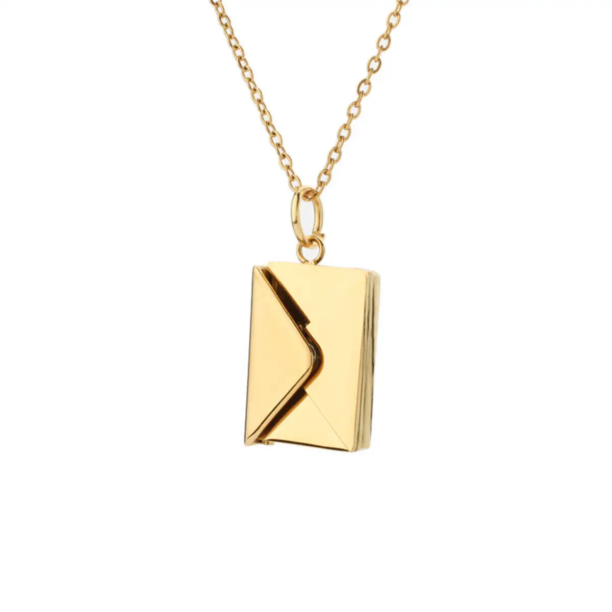 NEW luxury gold plated jewelry I Love You Letter Locket Pendant Nameplate Little Slots Mail envelope necklace pendant for women