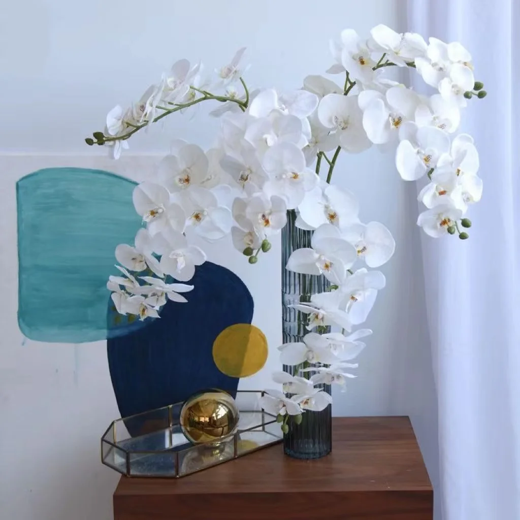 Fall In Color New Arrival High Grade Phalaenopsis Simulation Bouquet Living Room Dining Room Decoration White Artificial Flowers