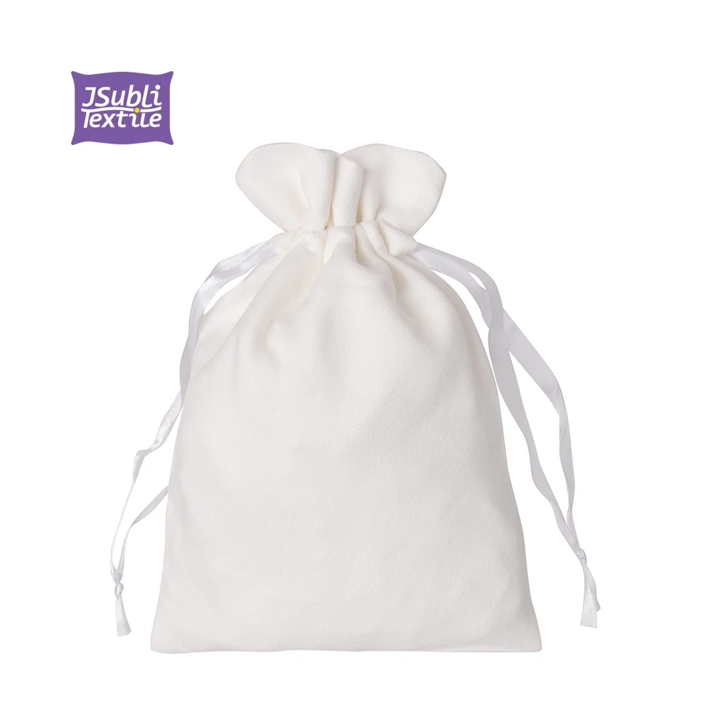 Jsubli Textile Custom Drawstring Bag 16*23cm BestSub Wholesale Craft Sublimation Double-Sided Plush Canvas Drawstring Bags