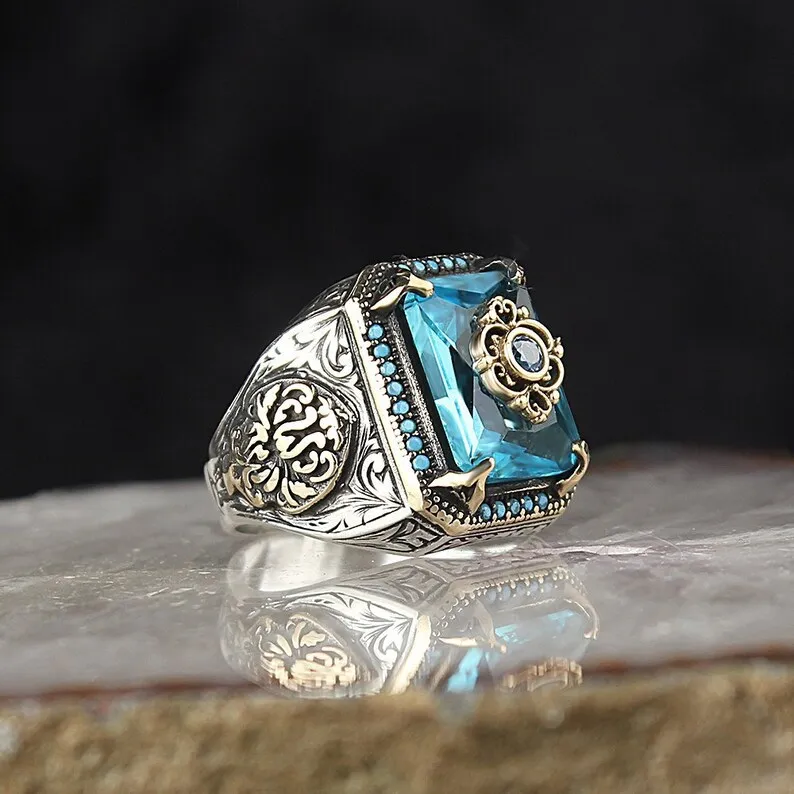 DAIHE Wholesale Price Fashion Jewelry Men Rings Luxury Retro Hip Hop Zircon Ring For Men