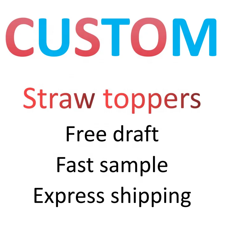 Custom Straw Topper Charms Dust Toppers Covers Silicone Drinki Anime Pvc Straw Tips Custom Popular Straw Toppers Bow