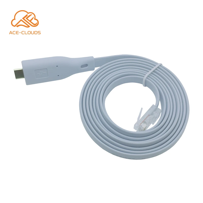 Factory wholesale 6FT type c to rj45 serial cable USB TYPE C console cable with ftdi rs232 chip