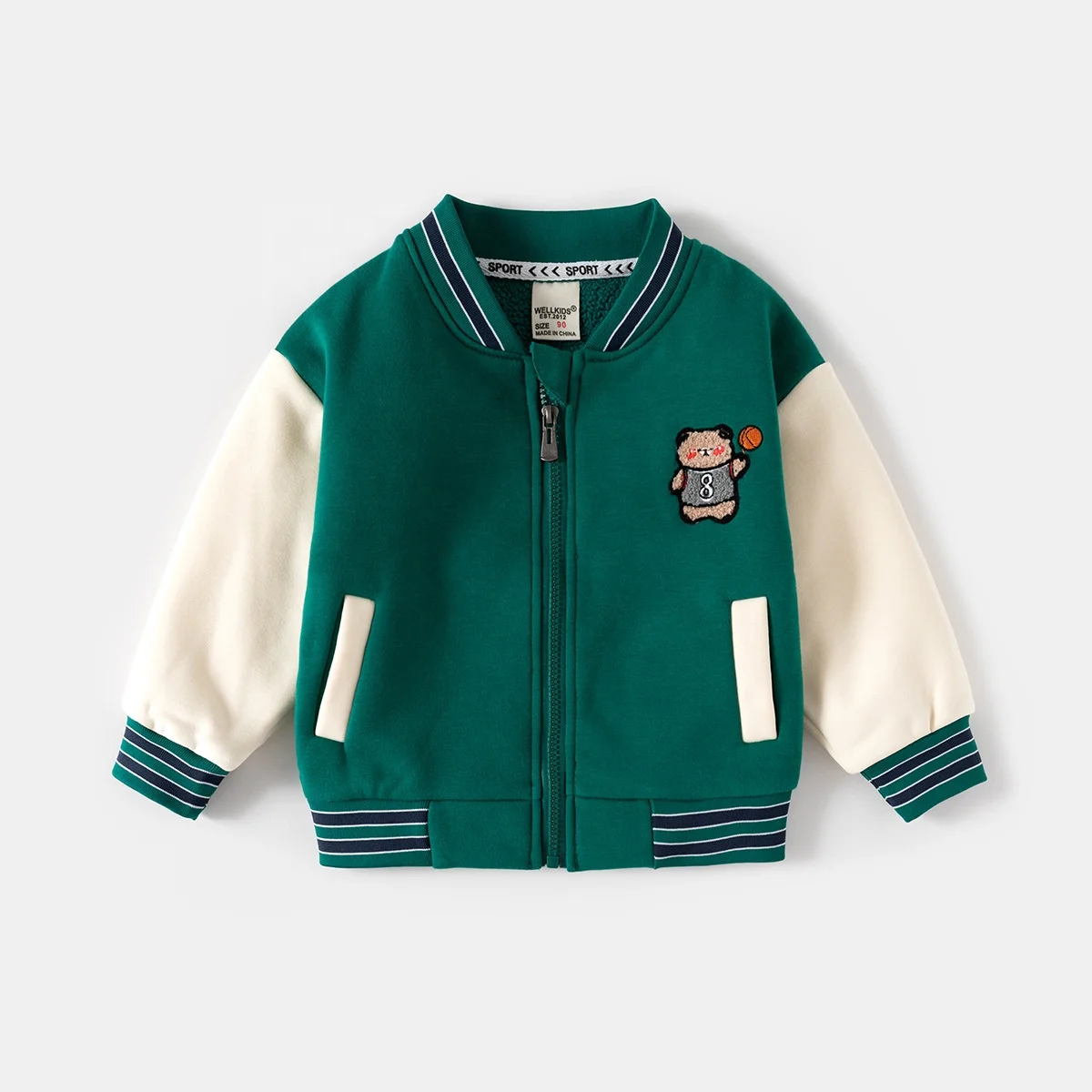 2024 Fashion Winter Autumn Baby Children Clothes Coats Velvet Warm Baseball Jackets for Kids Boys