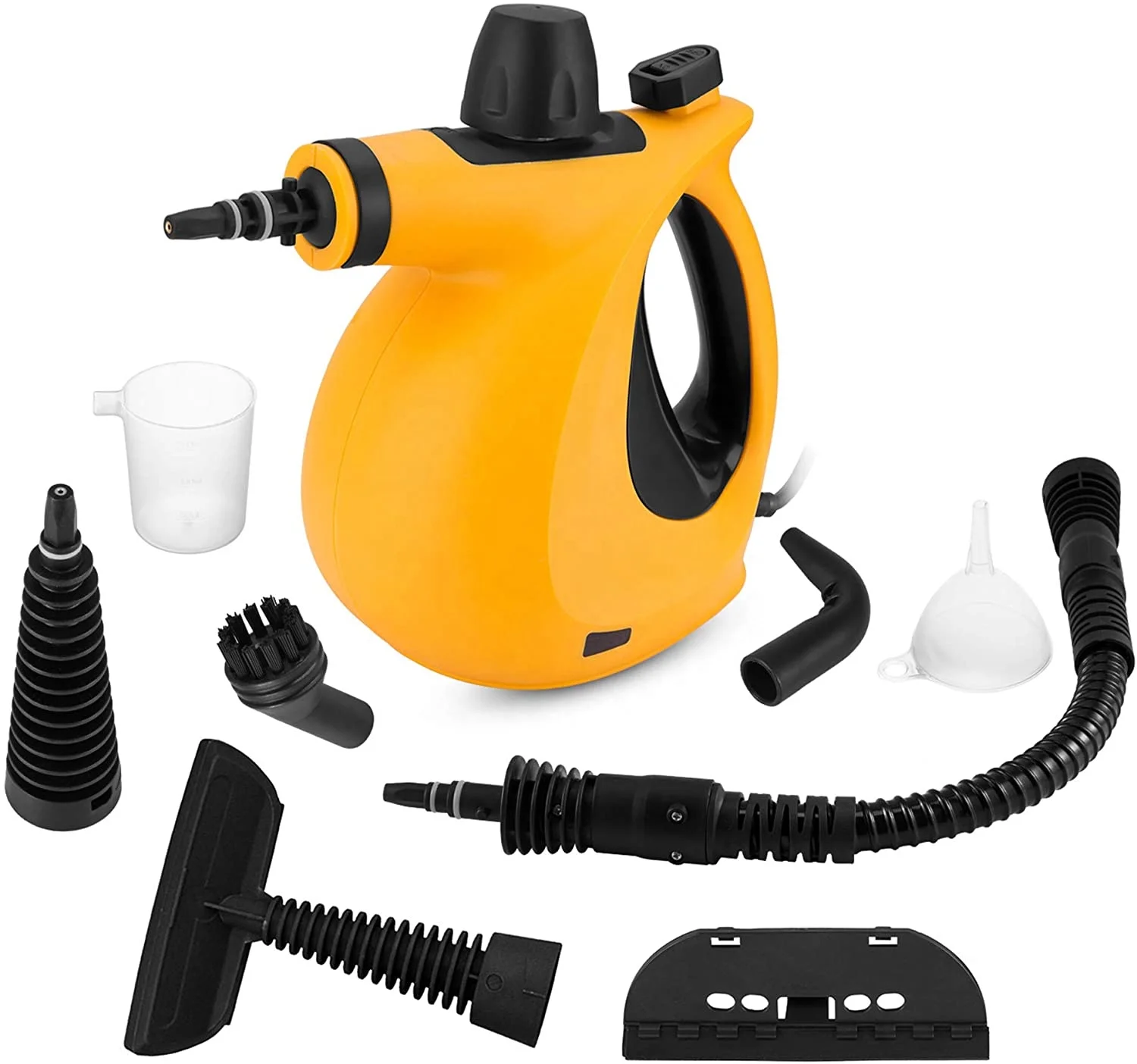 Home Kitchen Auto Patio Handheld Pressurized Steam Cleaner with 9-Piece Accessory Set New Orange