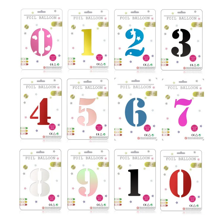 40 inch number 2023 Individual Package Multiple colors are available Single card packing number foil balloon wholesale