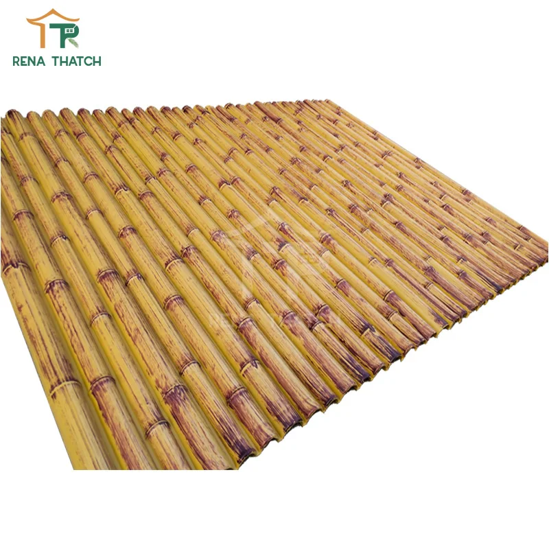 Large painted artificial bamboo fence panels screening