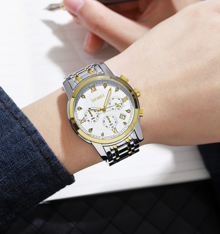 SKMEI 1904 wholesale brand watch custom business luxury stainless steel watch quartz watches for men