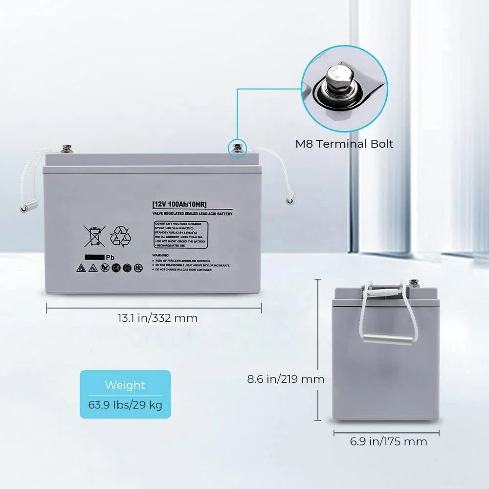 Deep Cycle Solar Gel Battery 12V 100Ah 150Ah 200Ah 250Ah 150 Amp 12 Volt Rechargeable Lead Acid Battery