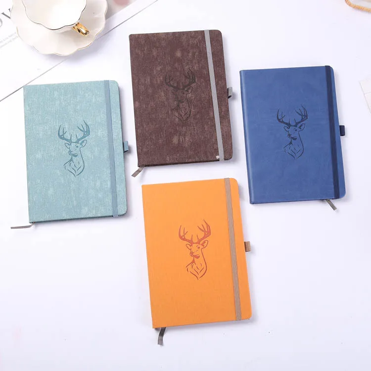 Wholesale Stationary Books Custom PU Leather Daily Planner Journal With Elastic Band Dot Grid Line A5 Hardcover Notebook