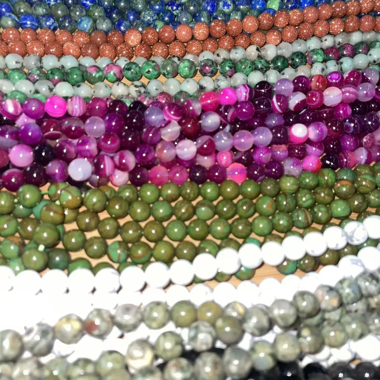 60+ Types Full Range Natural Stone Beads 4-12MM Round Loose Beads For Necklace Bracelet Making