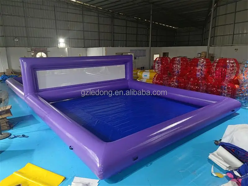 Customized inflatable sports game water volleyball court inflatable volleyball court pool for sale