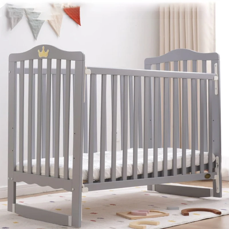 Kids Cribs New Born Baby Cot 4 in 1 Convertible Wooden Play Crib Rocking Cradle