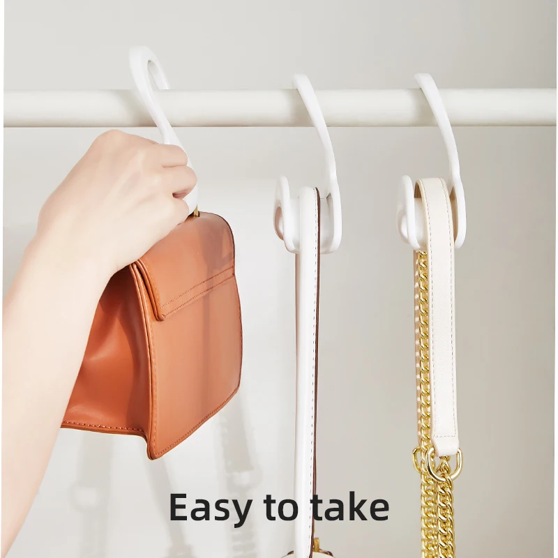 Reusable Portable Hanging Rack Multi-purposes Home Closet Stackable Plastic Tie Scarf Handbag Purse Storage Hanger